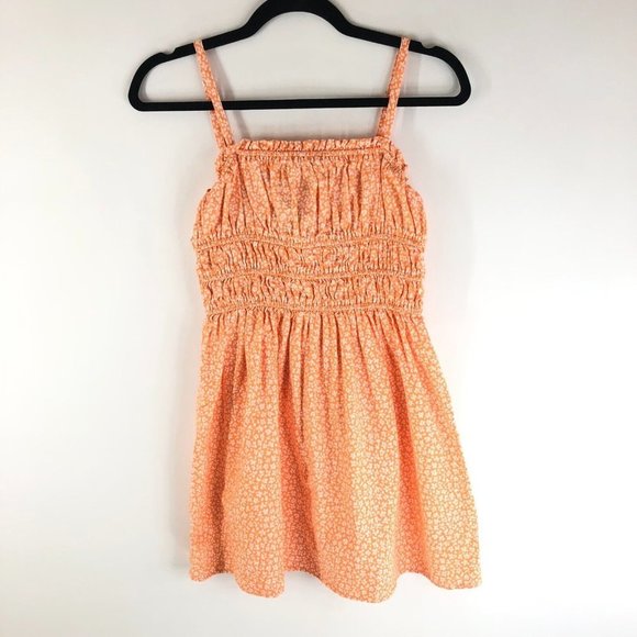 Wild Fable Dress A Line Cotton Linen Blend Floral Summer Sleeveless Orange XS - Picture 1 of 4